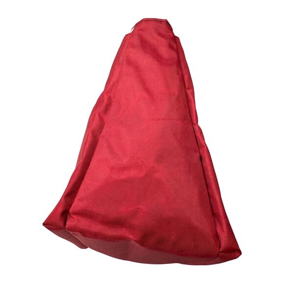 Burberry Blue Label Red Nylon w Nova Check at Zipper Tote - Picture 11 of 14